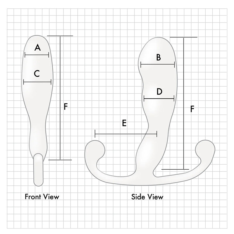 Aneros Helix Syn Trident Series Silicone Male G-Spot Stimulator measurements