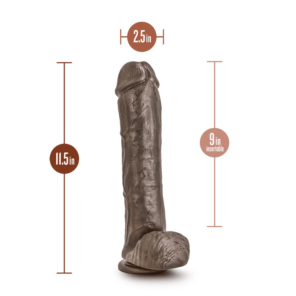 Measurements of Blush BL-15426 Dr Skin Mr Savage Realistic Brown Dildo