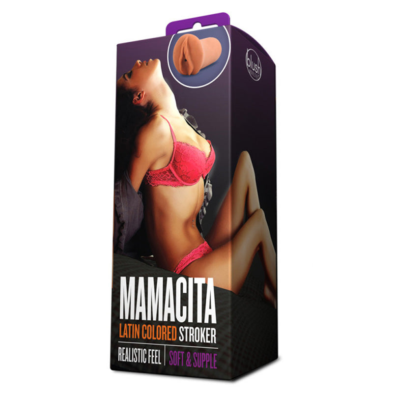 Product packaging for Blush BL-08493 X5 Men Mamacita Latin Pussy Stroker