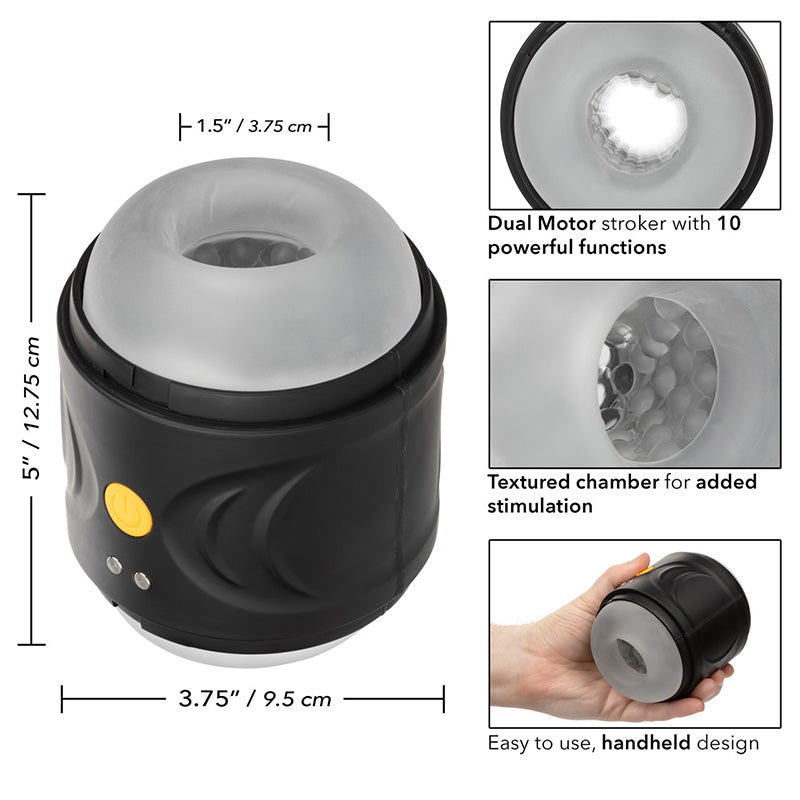 Features and measurements of CalExotics Boundless Dual Motor Stroker SE-2703-90-3