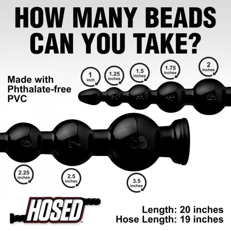 XR Brands AF616 Hosed 19 Inch Graduated Beaded Hose Giant Anal Beads measurements