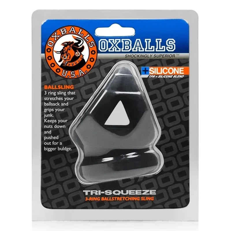 Oxballs Tri-Squeeze Cocksling and Ballstretcher Black Ice OXS-3024