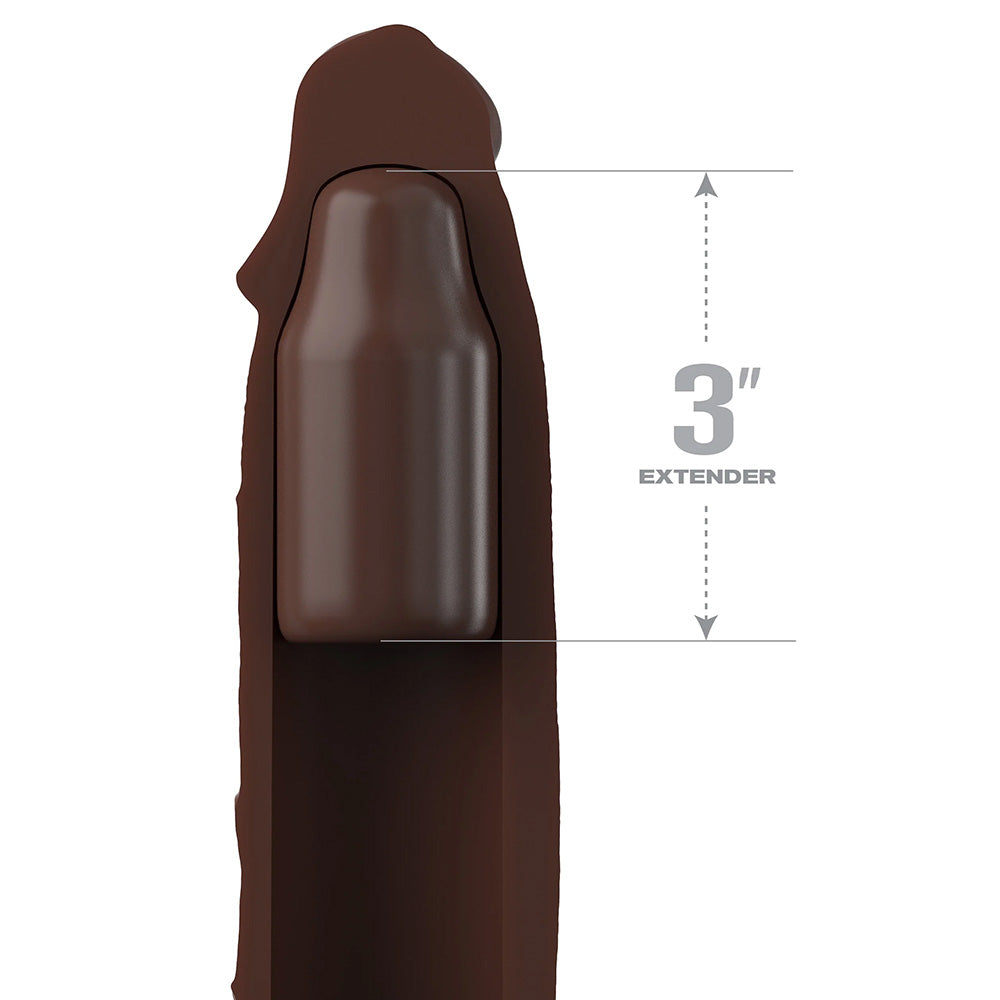 Fantasy X-tensions Elite 3" Silicone X-tension with Strap - Brown