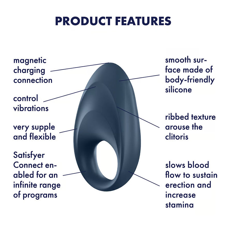 Satisfyer Mighty One Bluetooth Couples Cock Ring Features