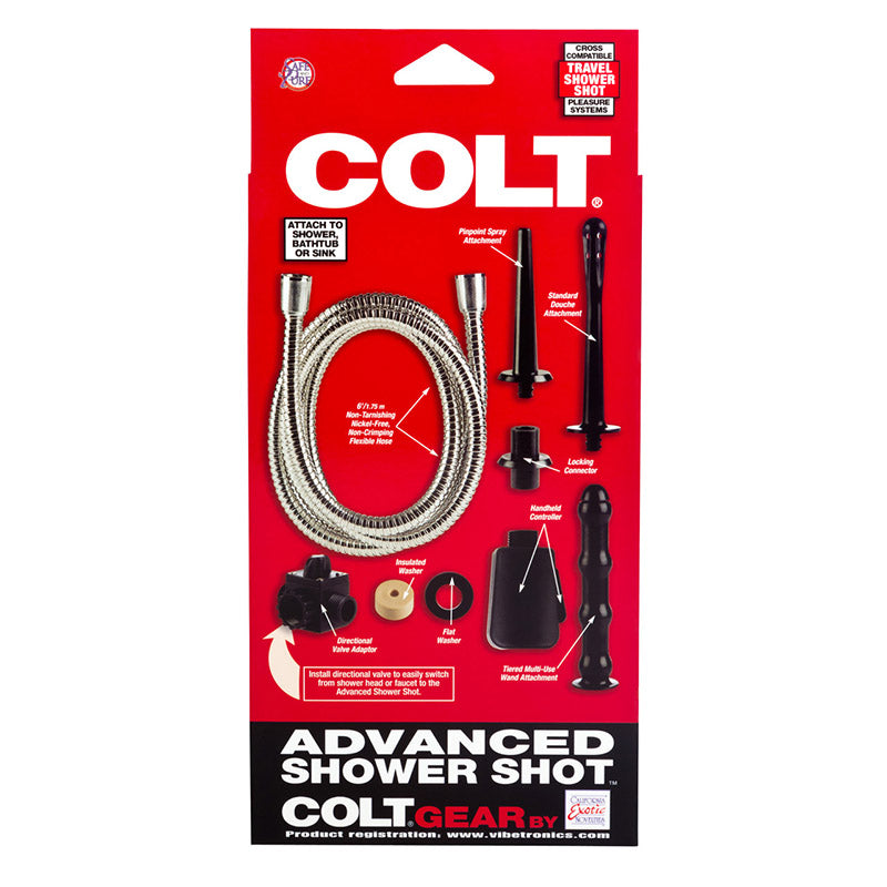 CalExotics SE-6876-10-3 Colt Advanced Shower Shot Enema Kit Package Back
