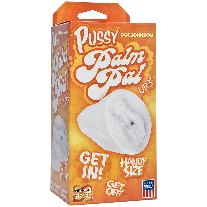Doc Johnson 0683-01-BX Palm Pal Frosted ULTRASKYN Masturbator Pussy Package