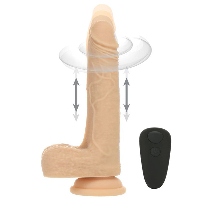 BMS 88525 Naked Addiction The Freak 7.5" Remote Control Thrusting Rotating Vibrating Dildo