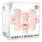 Packaging for Adam's Stroker Trio Male Masturbator Set AE-WF-9612-2 on white background