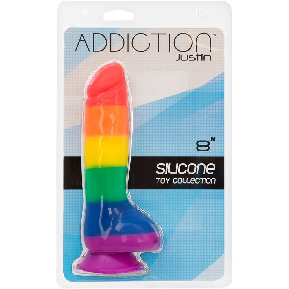 Addiction Justin 8 Inch Rainbow Dong