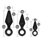 Product measurements of three Anal Adventures Platinum Silicone Loop Plugs