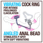 Imaging demonstrating how BL-01705 Anal Adventures Platinum Silicone Anal Ball with Vibrating C-Ring is worn on white background