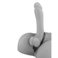 Grey anatomical model demonstrating Pipedream PD4696-23 Anal Fantasy Ass-gasm Cockring Anal Beads worn around the cock and balls