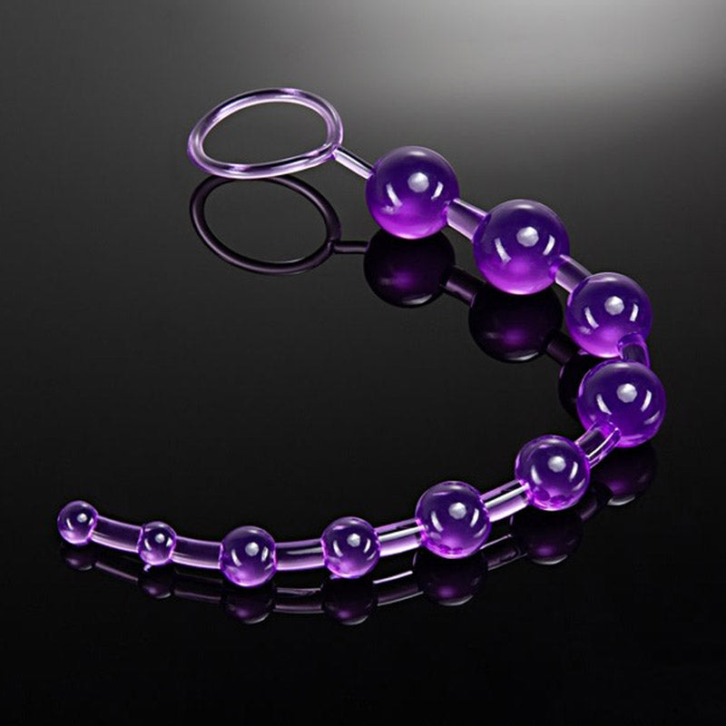 Blush BL-23171 B Yours Basic Beads Purple Anal Beads on dark background