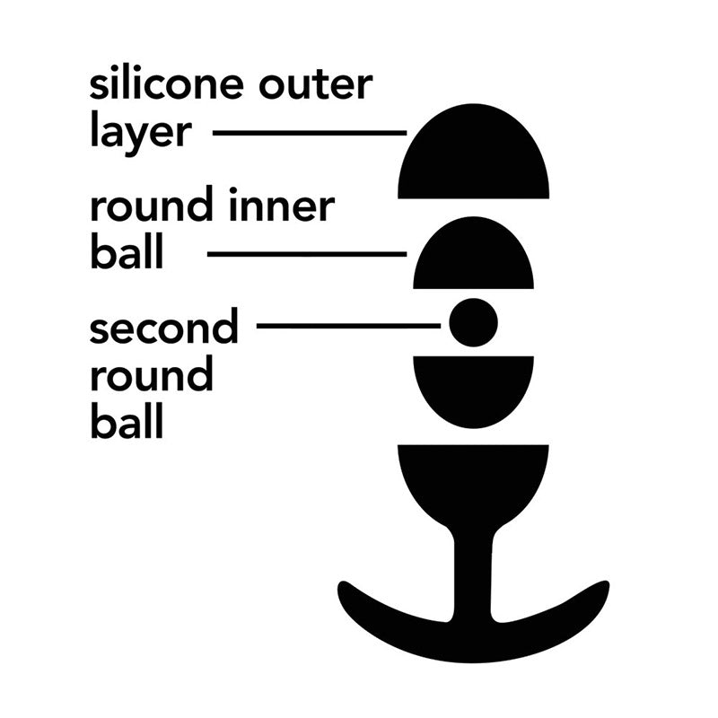 Diagram showing composition of Blush BL-11815 Anal Adventures Platinum Silicone Vibra Plug