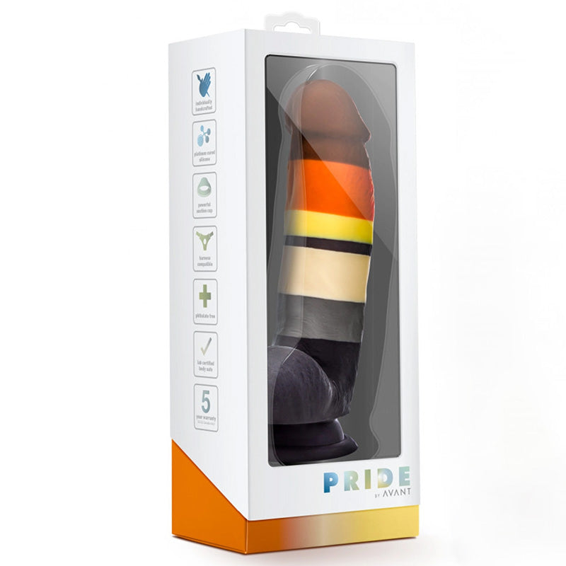 Packaging for Blush Avant Pride P9 Bear Flag Silicone Dildo