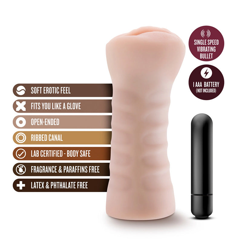 Features list for Blush BL-73503 M For Men Ashley Vibrating Stroker
