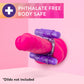 Pink dildo wearing Blush BL-77101 Play With Me Double Play Dual Vibrating Cock Ring Purple