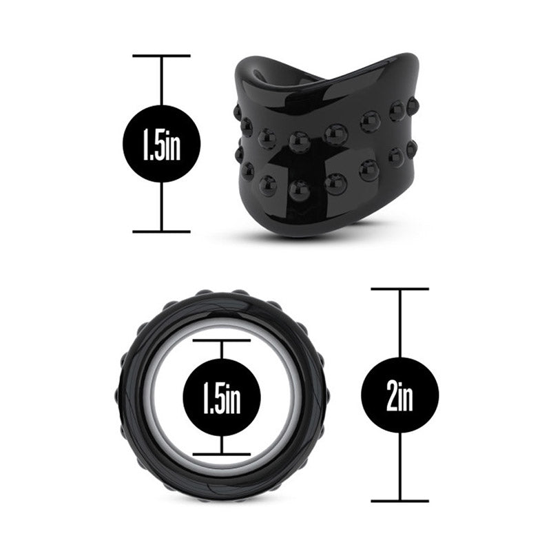 Measurements of Blush BL-93335 Stay Hard Beef Ball Stretcher X Long 1.5 Inch Diameter
