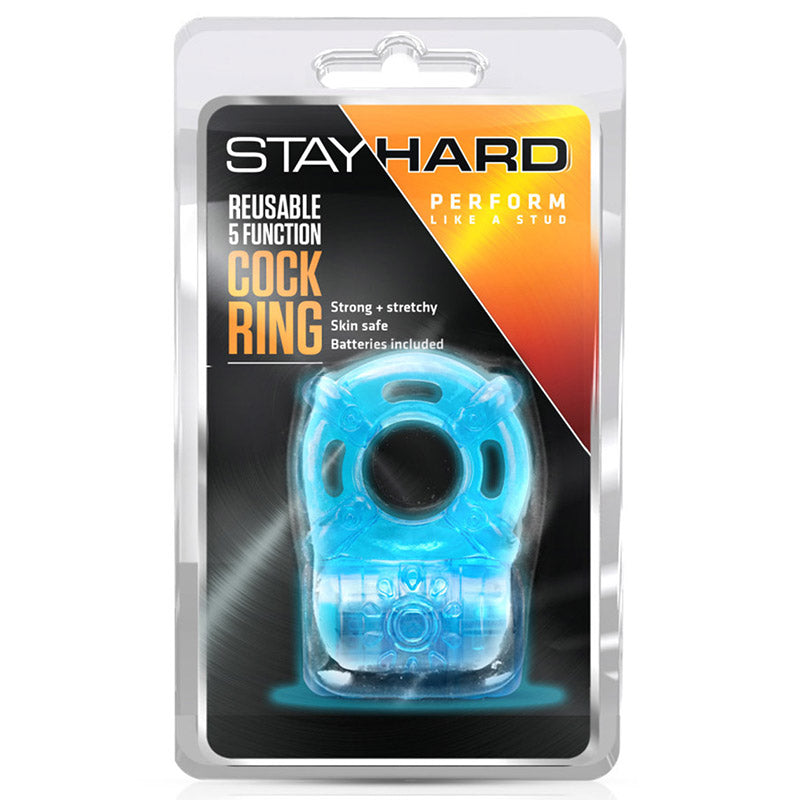 Product packaging for Blush BL-30802 Stay Hard Reusable 5 Function Cock Ring