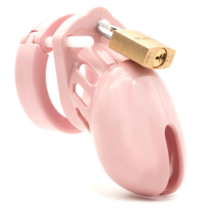 Pink CB-6000S male chastity cage with lock