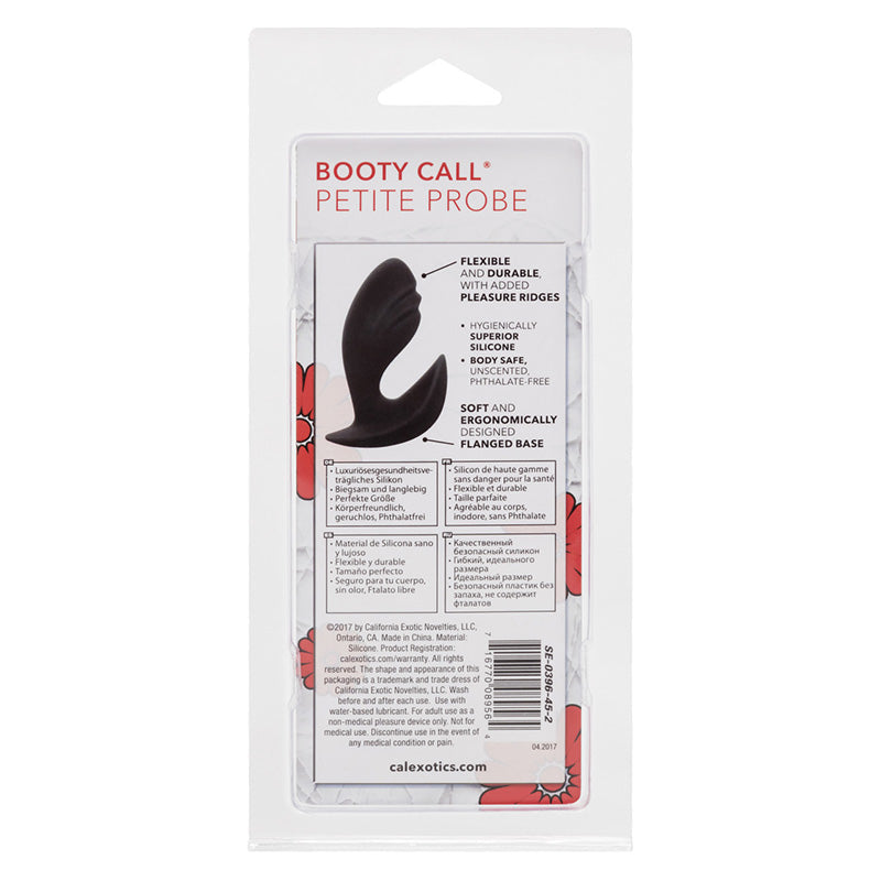 Package of Booty Call Petite Probe with product image and text on a white background