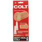 Back of product packaging for CalExotics SE6884-01-3 Colt Hot Hole Warming Masturbator