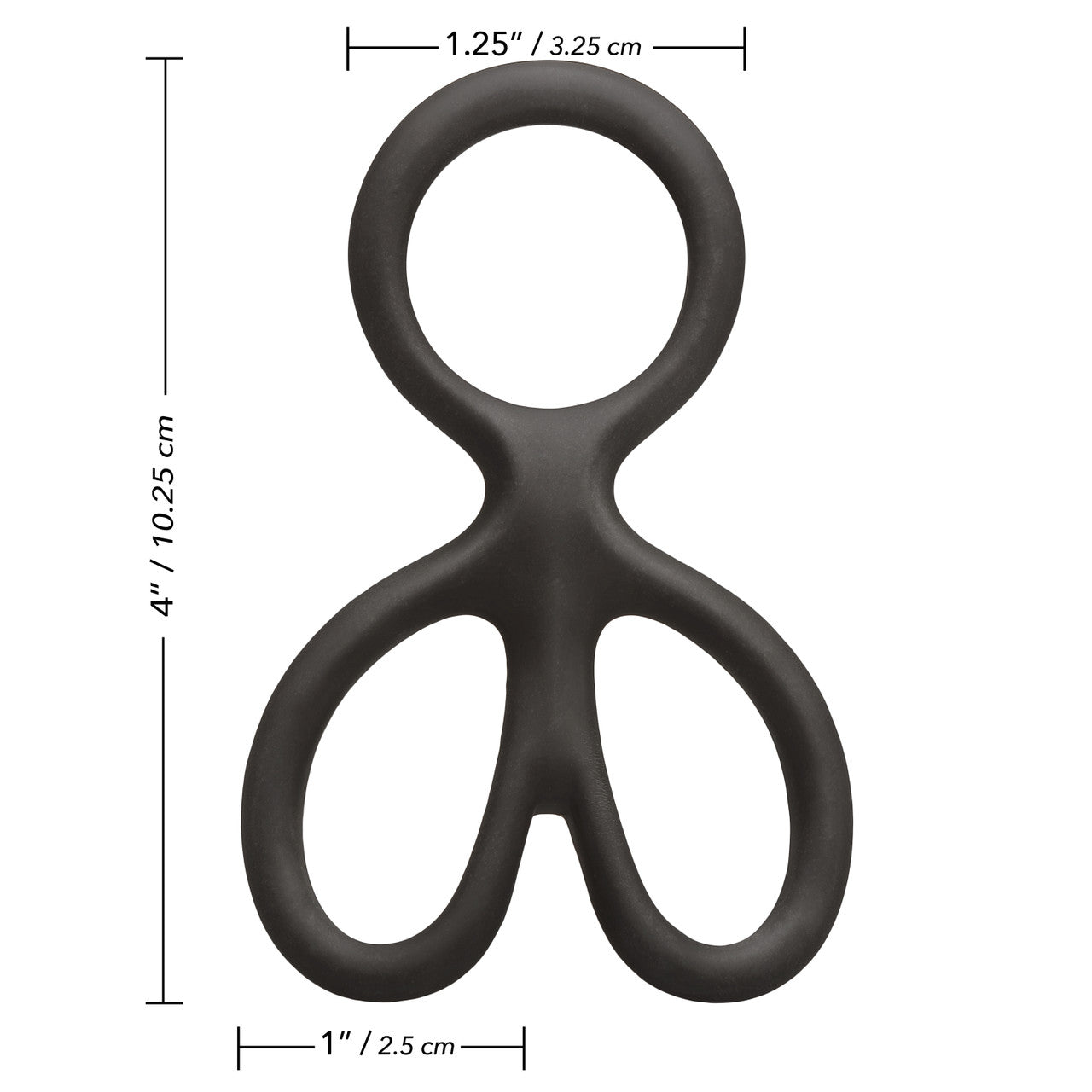 CalExotics Silicone Ball Spreader with measurements on a white background