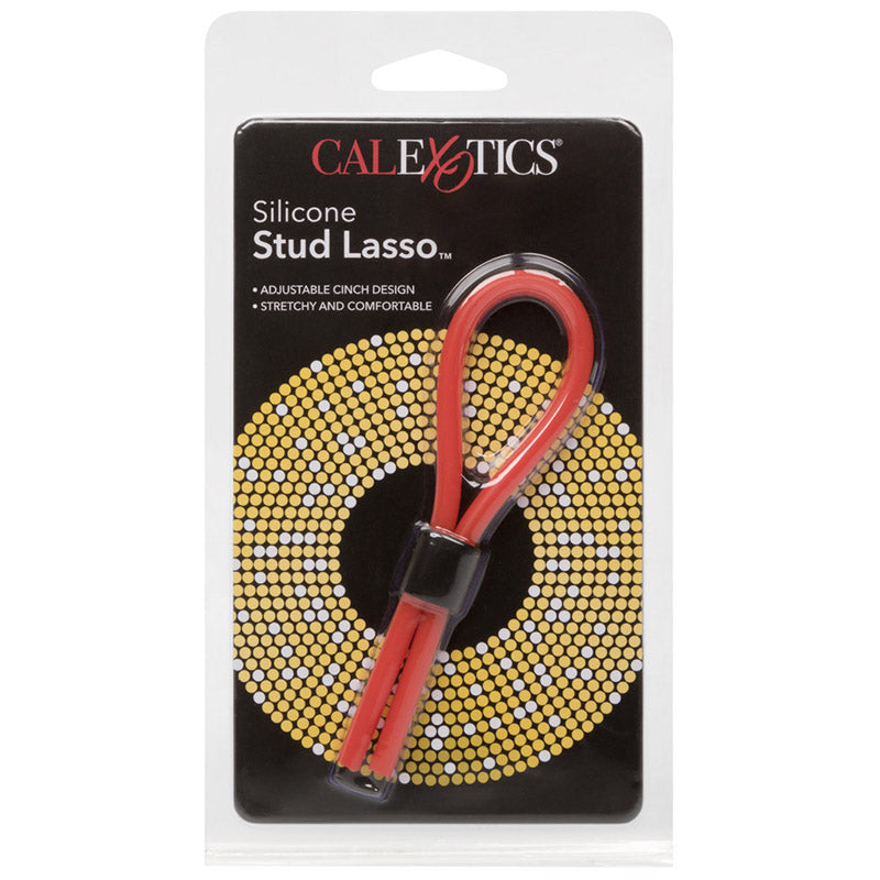 Silicone Stud Lasso Cock Ring - Red
