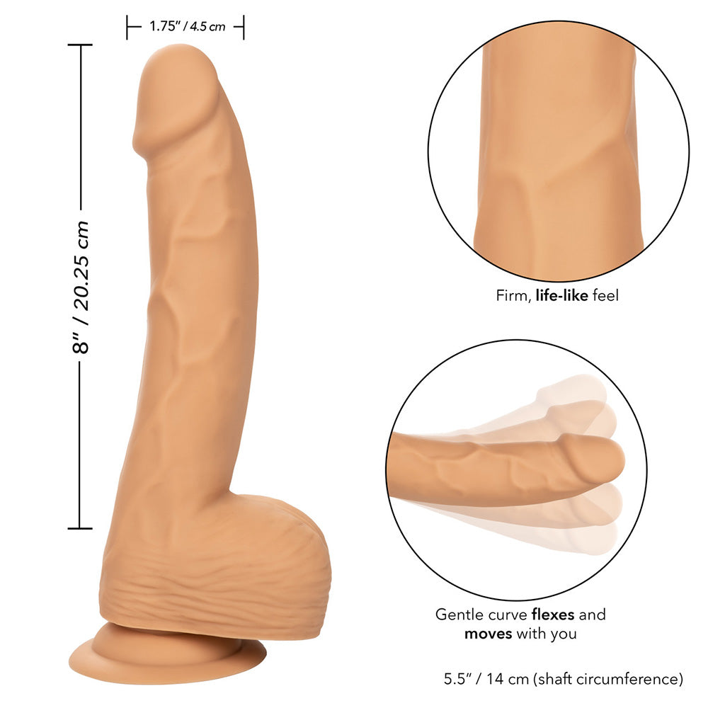 CalExotics SE-0253-05-2 Silicone Studs 8 Inch Realistic Dildo Ivory Features