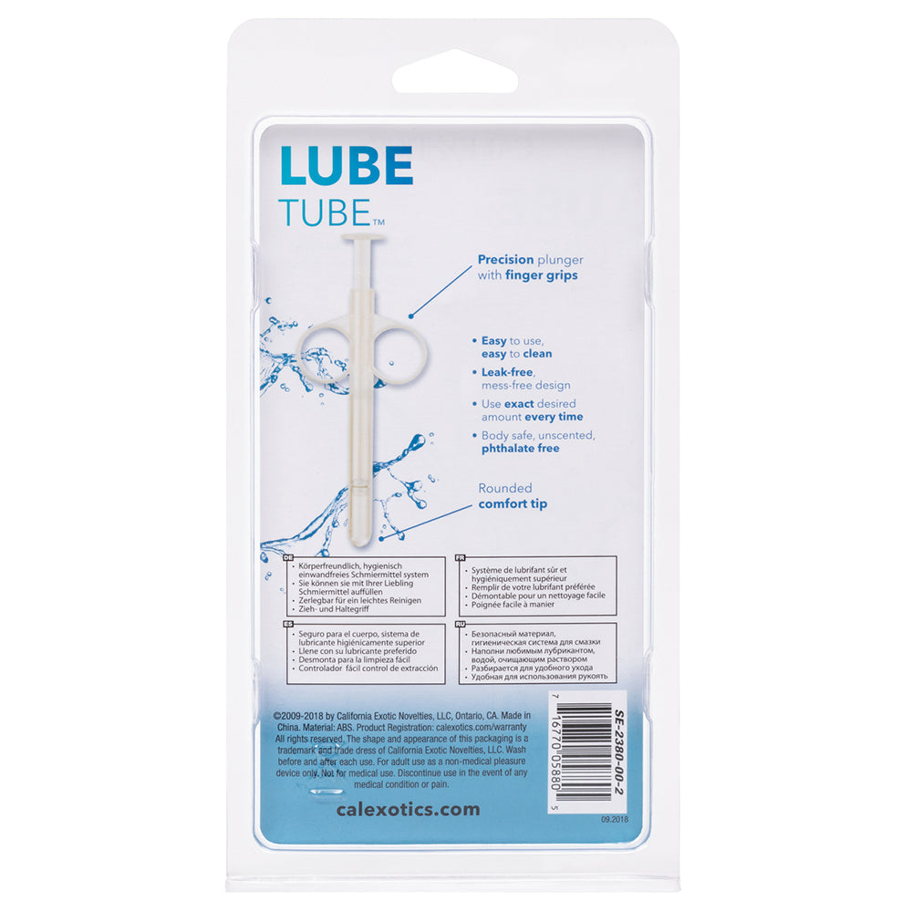 Back of packaging for CalExotics SE-2380-00-2 Lube Tube Lubricant Applicators Clear