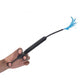 Hand holding XR Brands AG326 Clean Stream Deep Shot Lubricant Launcher squirting blue liquid