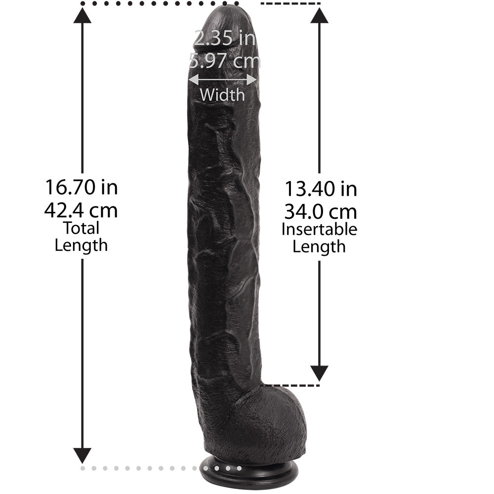 Dick Rambone Cock 17 Inch Dildo - Black