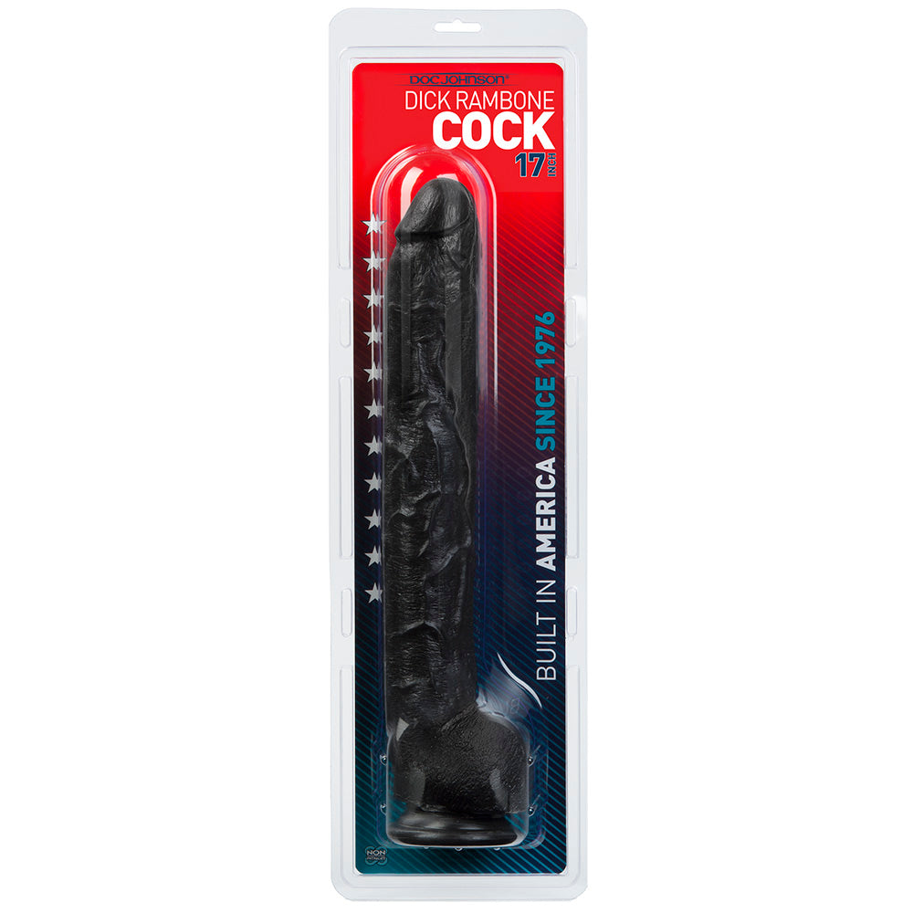 Dick Rambone Cock 17 Inch Dildo - Black