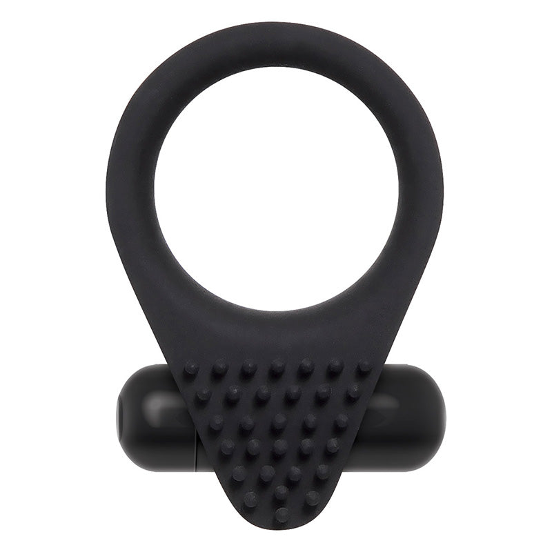 Front view of Evolved ZE-CR-3305-2 Zero Tolerance Black Knight Vibrating Cock Ring