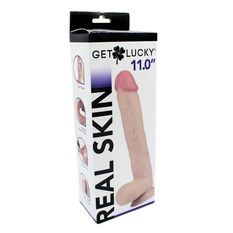 Get Lucky Real Skin 11 Inch Dildo