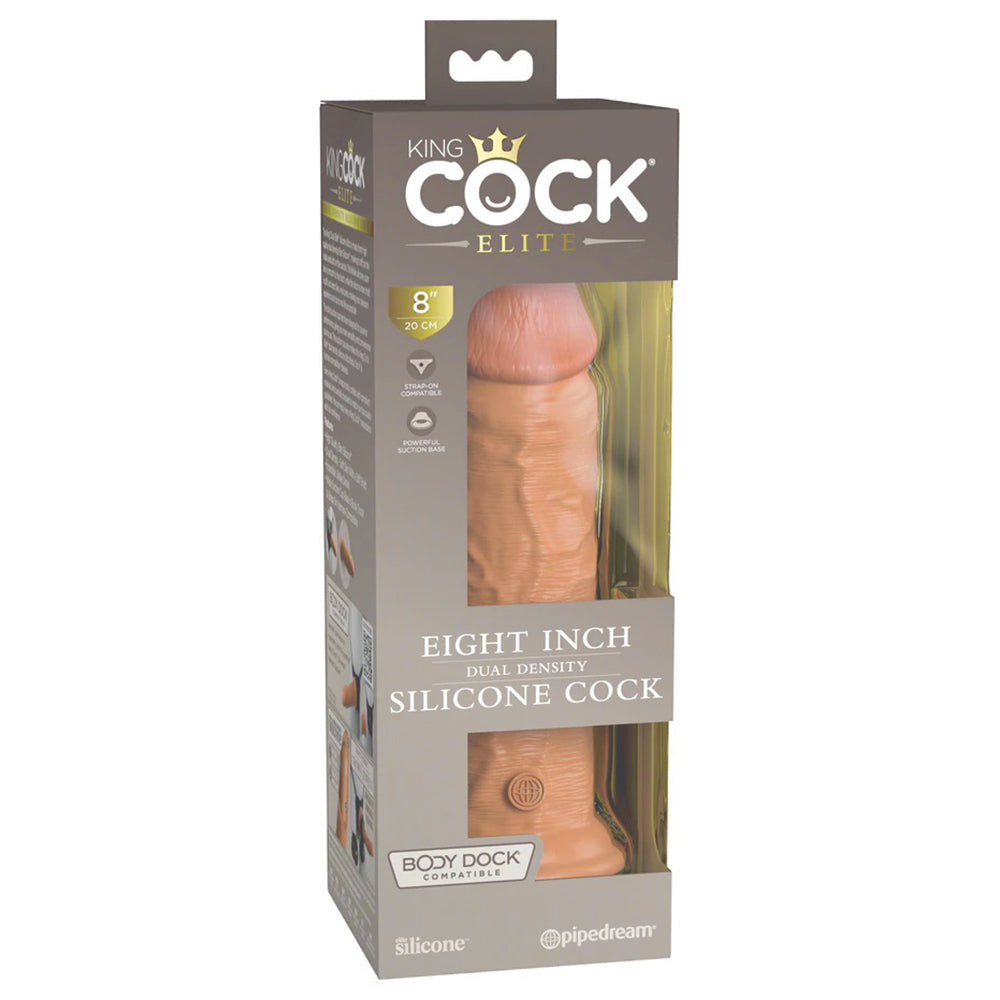 King Cock Elite 8 Inch Dual Density Silicone Cock - Light