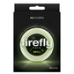 Product packaging for small clear Firefly Halo cock ring with product image on a dark background, text 'super stretchable' and 'glows in color', and nsnovelties branding