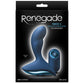 Black packaging for blue Renegade Mach 2 Rechargeable Prostate Stimulator showing product image with remote control on a white background