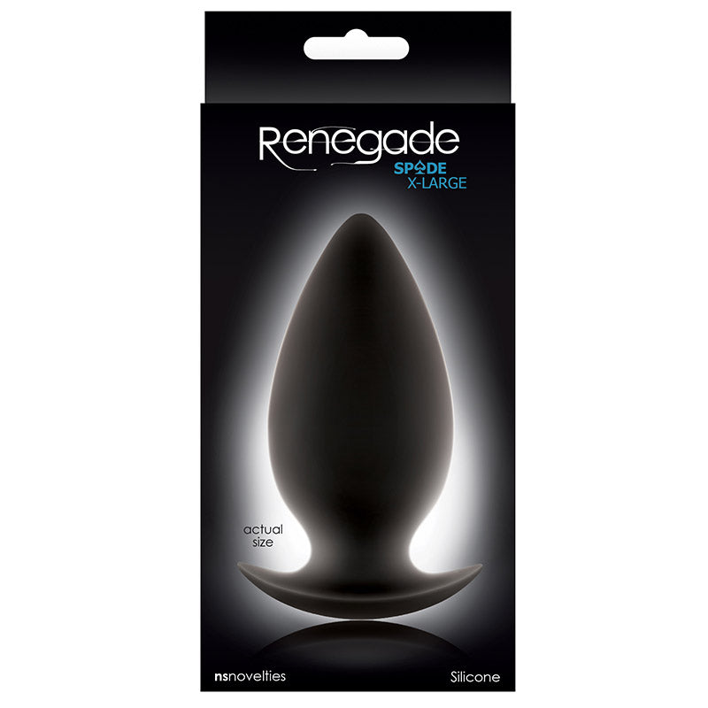 Black 'Renegade Spade X-Large' product packaging on a white background