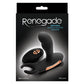 Packaging of a Renegade Sphinx warming prostate massager on a black background