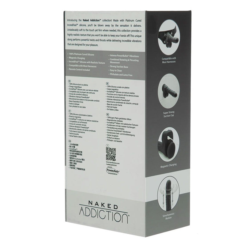 Naked Addiction Noir 8.6" Rotating & Thrusting Vibrating Dildo