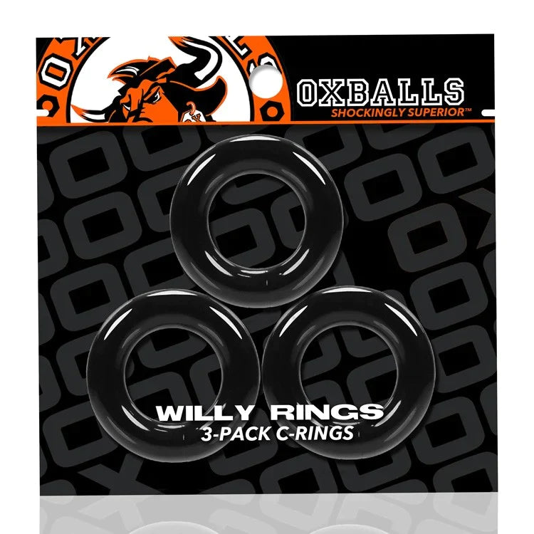 Willy Rings 3-Pack Cock Rings - Black