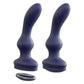Image of two 3Some Wall Banger P-Spot prostate massagers, demonstrating the magnetic remote control attaching to the base