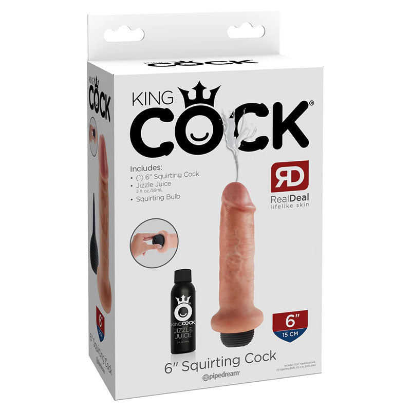 King Cock 6 Inch Squirting Dildo - Light