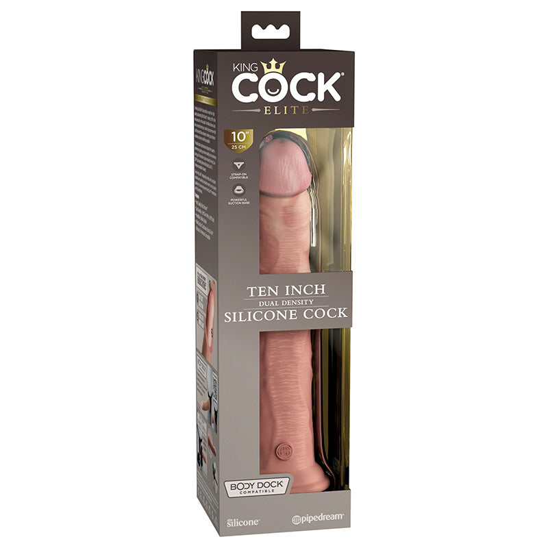 King Cock Elite 10 Inch Silicone Dual Density Cock - Light