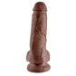 King Cock 8 Inch Cock with Balls - Brown
