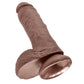 King Cock 8 Inch Cock with Balls - Brown