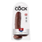 King Cock 8 Inch Cock with Balls - Brown