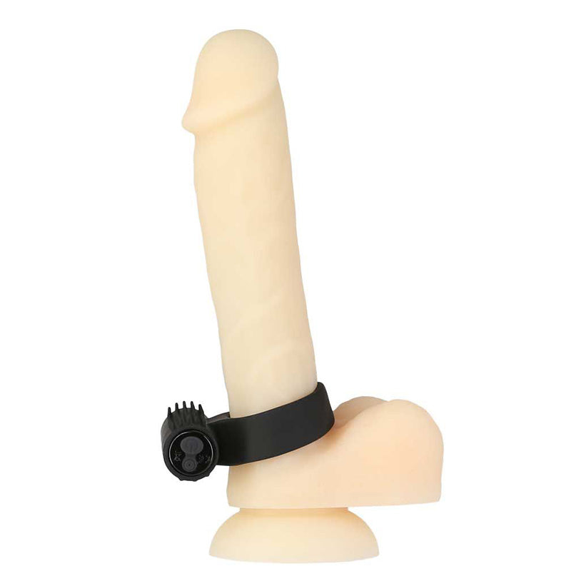 PowerBullet Cosmic Ring Vibrating Cock Ring - Black