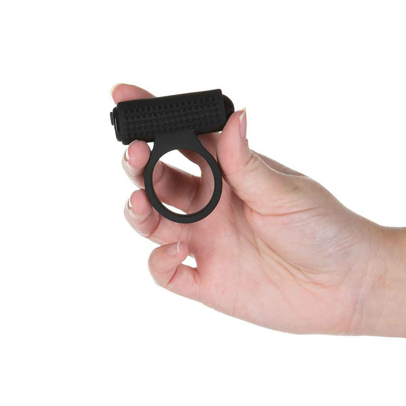 PowerBullet Cosmic Ring Vibrating Cock Ring - Black